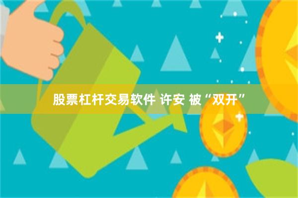 股票杠杆交易软件 许安 被“双开”