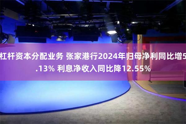 杠杆资本分配业务 张家港行2024年归母净利同比增5.13% 利息净收入同比降12.55%