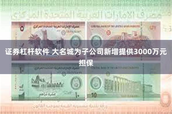 证券杠杆软件 大名城为子公司新增提供3000万元担保