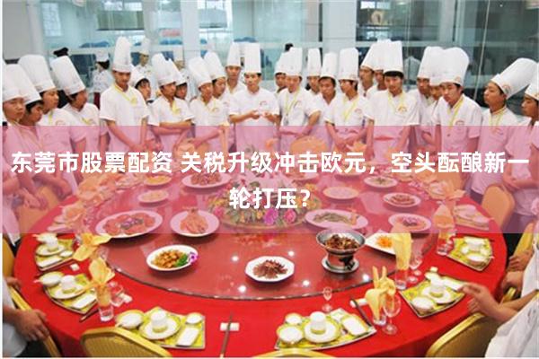 东莞市股票配资 关税升级冲击欧元，空头酝酿新一轮打压？